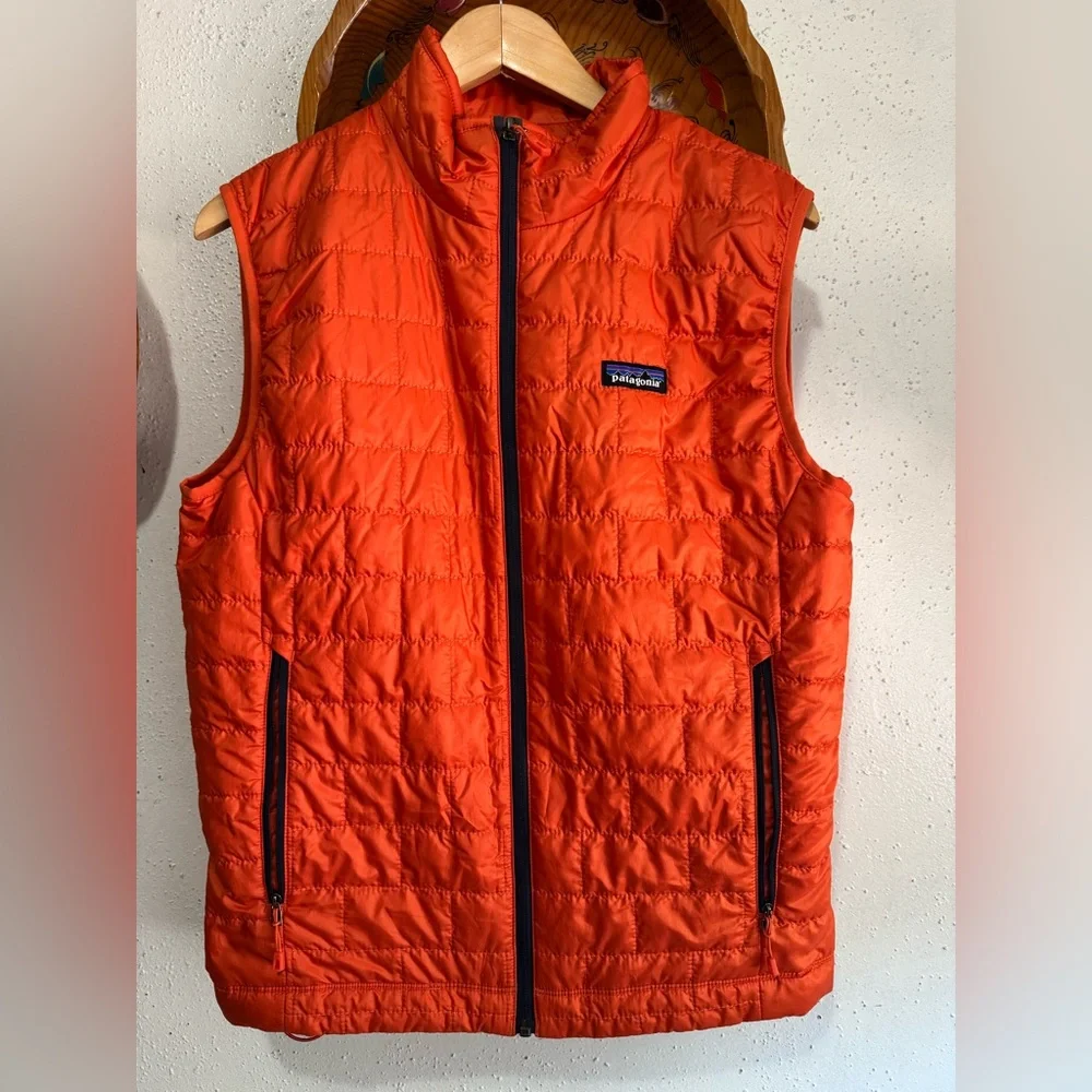 Patagonia Men’s Orange Nano Puff Vest Size Small - Picture 2 of 10